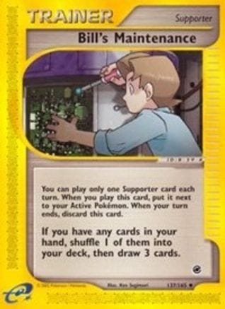 'Pokemon - 'Bill's Maintenance 137/165  - Reverse Holofoil Expedition - Uncommon