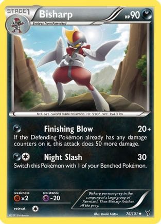 'Pokemon - 'Bisharp (76) 076  - Reverse Holofoil Noble Victories - Uncommon