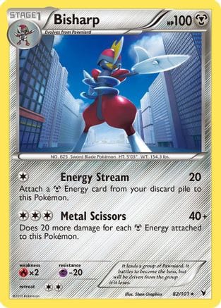 'Pokemon - 'Bisharp (82) 082  - Reverse Holofoil Noble Victories - Holo Rare