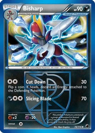 'Pokemon - 'Bisharp (Team Plasma) (74) 074  - Reverse Holofoil Plasma Freeze - Uncommon