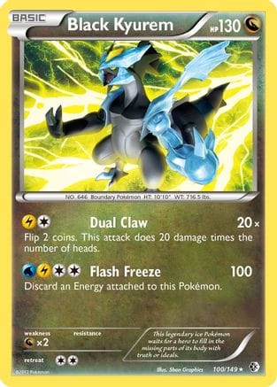 'Pokemon - 'Black Kyurem 100  - Reverse Holofoil Boundaries Crossed - Rare