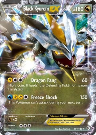 'Pokemon - 'Black Kyurem EX 101/149  - Holofoil Boundaries Crossed - Ultra Rare