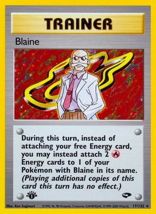 'Pokemon - 'Blaine (17) 017/132  - 1st Edition Holofoil Gym Challenge - Holo Rare