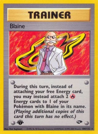 'Pokemon - 'Blaine (100) 100/132  - Unlimited Gym Challenge - Rare