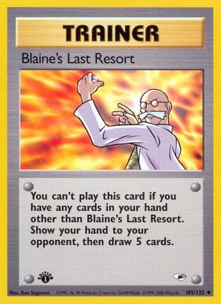 'Pokemon - 'Blaine's Last Resort 105/132  - Unlimited Gym Heroes - Uncommon