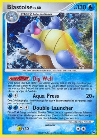 'Pokemon - 'Blastoise 002/127  - Holofoil Platinum - Holo Rare