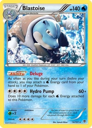 'Pokemon - 'Blastoise 016/101  - Holofoil Plasma Blast - Holo Rare