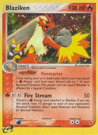 'Pokemon - 'Blaziken 003/109  - Holofoil Ruby and Sapphire - Holo Rare