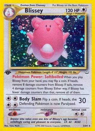 'Pokemon - 'Blissey 002/64  - 1st Edition Holofoil Neo Revelation - Holo Rare