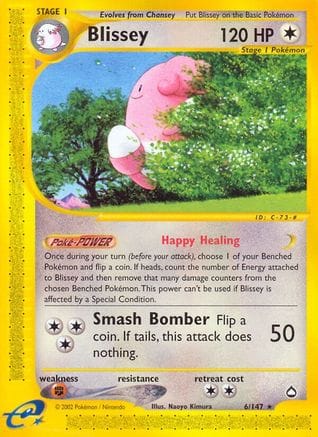 'Pokemon - 'Blissey 006  - Reverse Holofoil Aquapolis - Rare