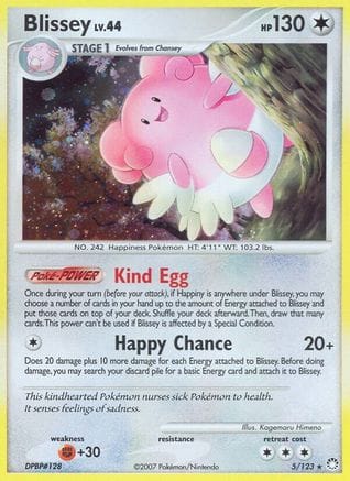 'Pokemon - 'Blissey 005/123  - Reverse Holofoil Mysterious Treasures - Holo Rare