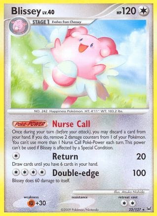 'Pokemon - 'Blissey 022  - Reverse Holofoil Platinum - Rare