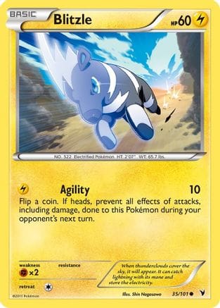 'Pokemon - 'Blitzle 035  - Reverse Holofoil Noble Victories - Common