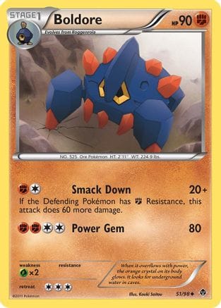 'Pokemon - 'Boldore (51) 051  Emerging Powers - Uncommon