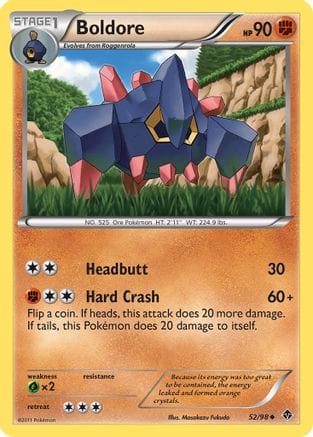 'Pokemon - 'Boldore (52) 052  - Reverse Holofoil Emerging Powers - Uncommon