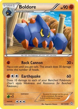'Pokemon - 'Boldore 066  - Reverse Holofoil Dragons Exalted - Uncommon