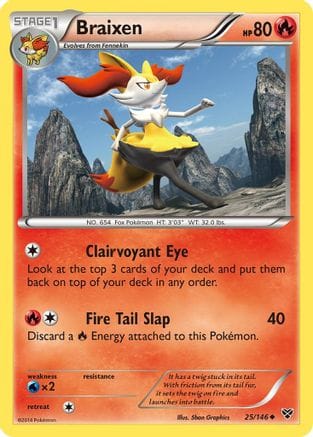 'Pokemon - 'Braixen 025/146  - Reverse Holofoil XY Base Set - Uncommon