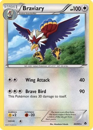 'Pokemon - 'Braviary 088  - Holofoil Emerging Powers - Holo Rare