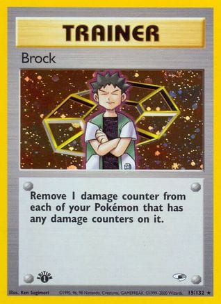 'Pokemon - 'Brock (15) 015/132  - 1st Edition Holofoil Gym Heroes - Holo Rare