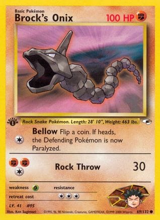 'Pokemon - 'Brock's Onix (69) 069/132  - Unlimited Gym Heroes - Common
