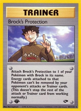 'Pokemon - 'Brock's Protection 101/132  - 1st Edition Gym Challenge - Rare