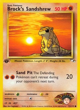 'Pokemon - 'Brock's Sandshrew (72) 072/132  - Unlimited Gym Heroes - Common