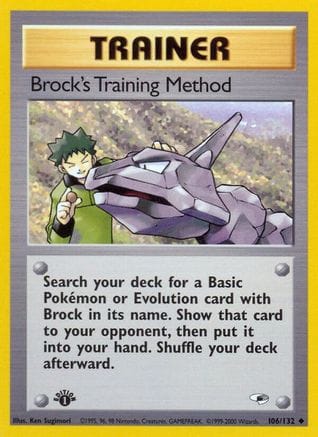 'Pokemon - 'Brock's Training Method 106/132  - Unlimited Gym Heroes - Uncommon