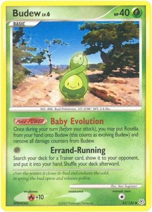 'Pokemon - 'Budew 043/130  Diamond and Pearl - Uncommon