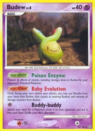 'Pokemon - 'Budew 033/100  - Reverse Holofoil Stormfront - Uncommon