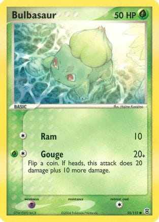 'Pokemon - 'Bulbasaur 055/112  - Reverse Holofoil FireRed & LeafGreen - Common