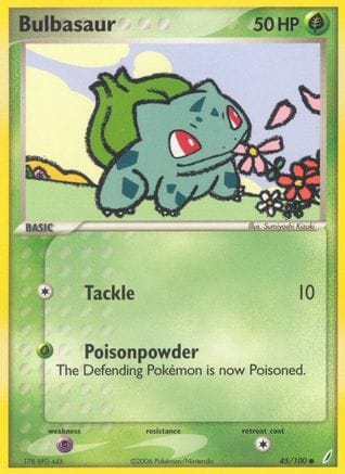 'Pokemon - 'Bulbasaur 045/100  - Reverse Holofoil Crystal Guardians - Common