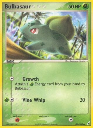 'Pokemon - 'Bulbasaur 046/100  - Reverse Holofoil Crystal Guardians - Common