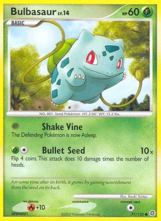 'Pokemon - 'Bulbasaur 077/132  - Reverse Holofoil Secret Wonders - Common