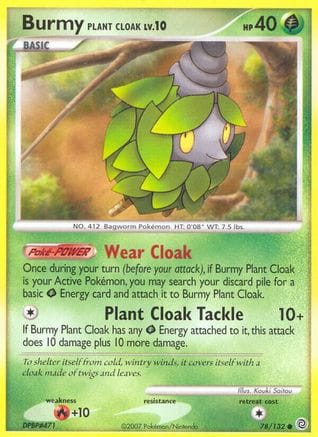 'Pokemon - 'Burmy Plant Cloak 078  - Reverse Holofoil Secret Wonders - Common