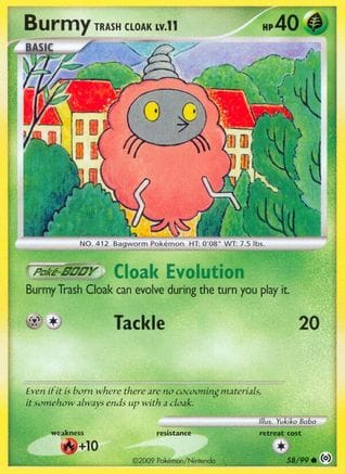 'Pokemon - 'Burmy Trash Cloak 058  - Reverse Holofoil Arceus - Common