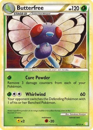 'Pokemon - 'Butterfree 016/123  - Reverse Holofoil HeartGold SoulSilver - Rare