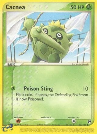 'Pokemon - 'Cacnea 058/100  - Reverse Holofoil Sandstorm - Common