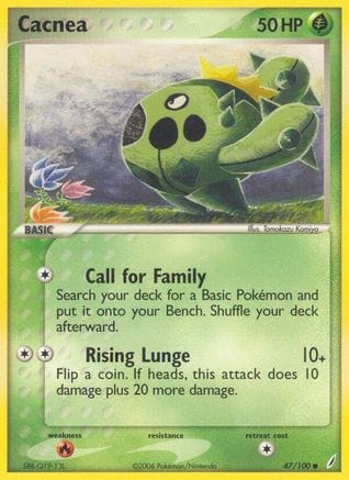 'Pokemon - 'Cacnea 047/100  Crystal Guardians - Common