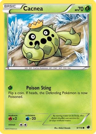 'Pokemon - 'Cacnea 009  - Reverse Holofoil Plasma Freeze - Common