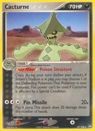 'Pokemon - 'Cacturne 027  Power Keepers - Uncommon