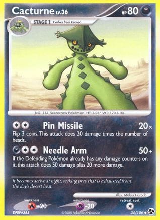 'Pokemon - 'Cacturne 034  Great Encounters - Uncommon