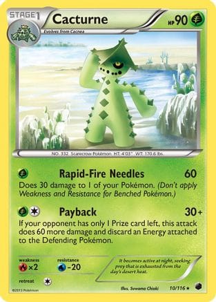 'Pokemon - 'Cacturne 010  Plasma Freeze - Rare