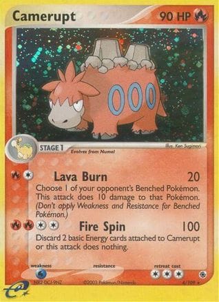 'Pokemon - 'Camerupt 004  - Holofoil Ruby and Sapphire - Holo Rare