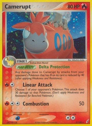 'Pokemon - 'Camerupt 003/100  - Reverse Holofoil Crystal Guardians - Holo Rare
