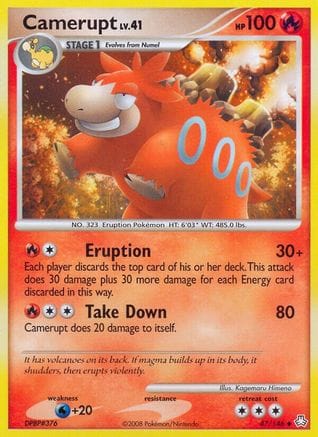 'Pokemon - 'Camerupt 047  - Reverse Holofoil Legends Awakened - Uncommon