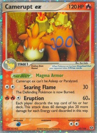'Pokemon - 'Camerupt ex 092  - Holofoil Emerald - Ultra Rare