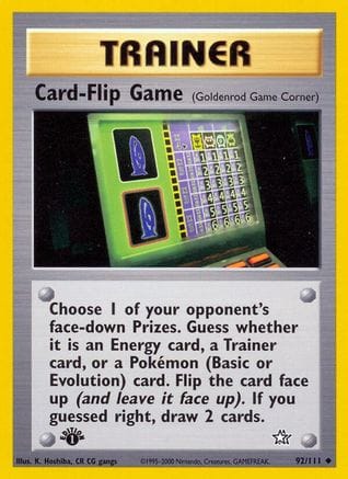 'Pokemon - 'Card-Flip Game (Goldenrod Game Corner) 092/111  - 1st Edition Neo Genesis - Uncommon