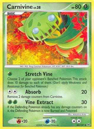 'Pokemon - 'Carnivine (43) 043  - Reverse Holofoil Platinum - Uncommon