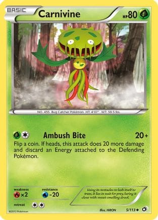 'Pokemon - 'Carnivine 005  Legendary Treasures - Uncommon
