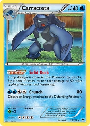 'Pokemon - 'Carracosta 026  - Reverse Holofoil Noble Victories - Rare